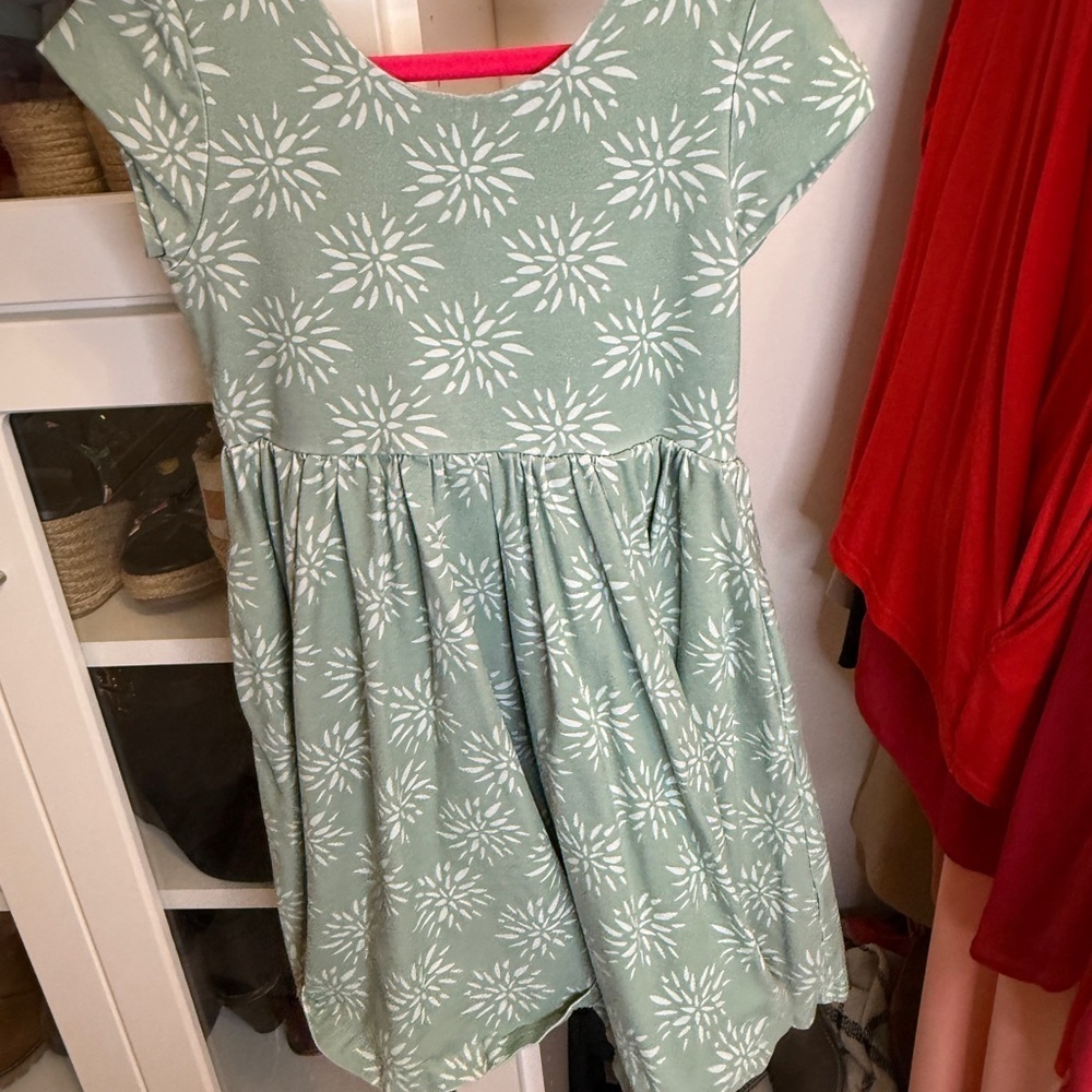 Charming Mint Green Floral Kids Dress Size 4